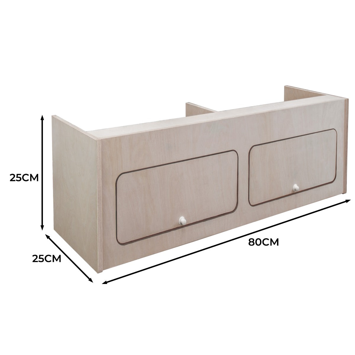 Q-Rax Armadio Pensile Camper Compensato 80x25x25cm 2 Ante