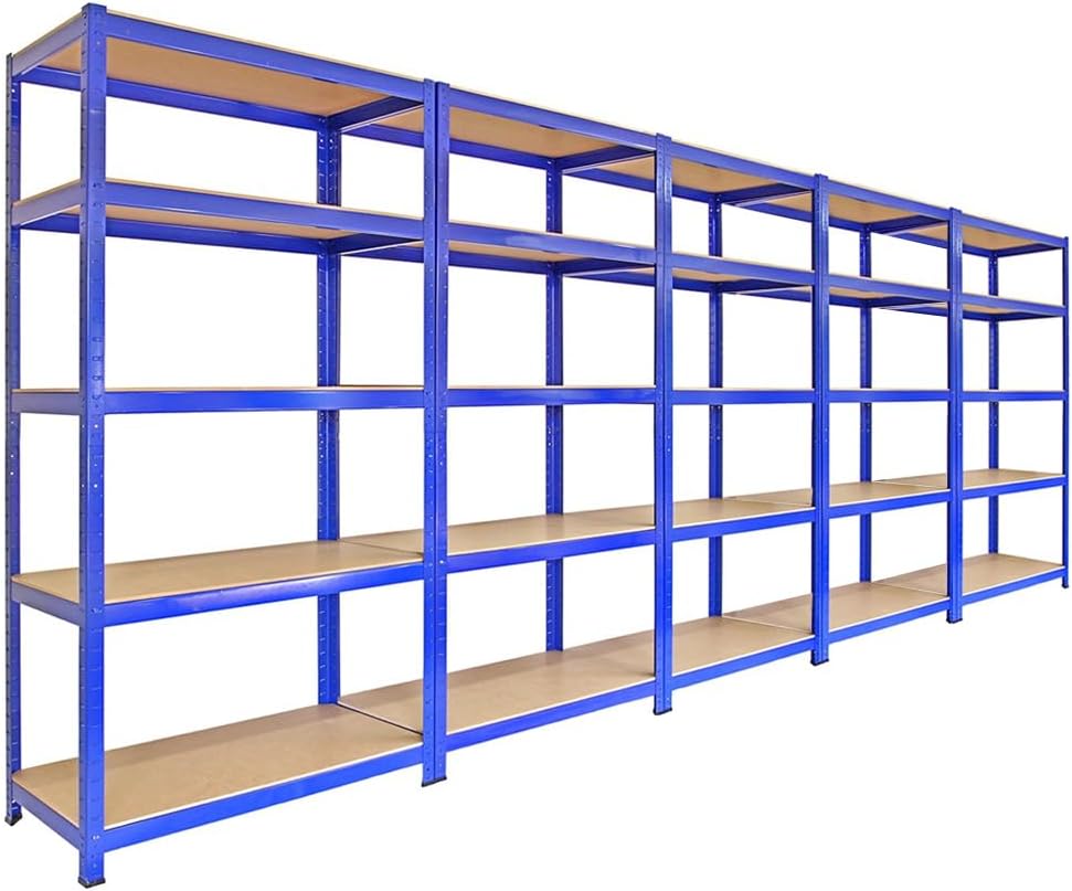 Q-Rax Scaffali T-Rax Scaffale Garage Blu 90x45cm 5 Ripiani 280kg