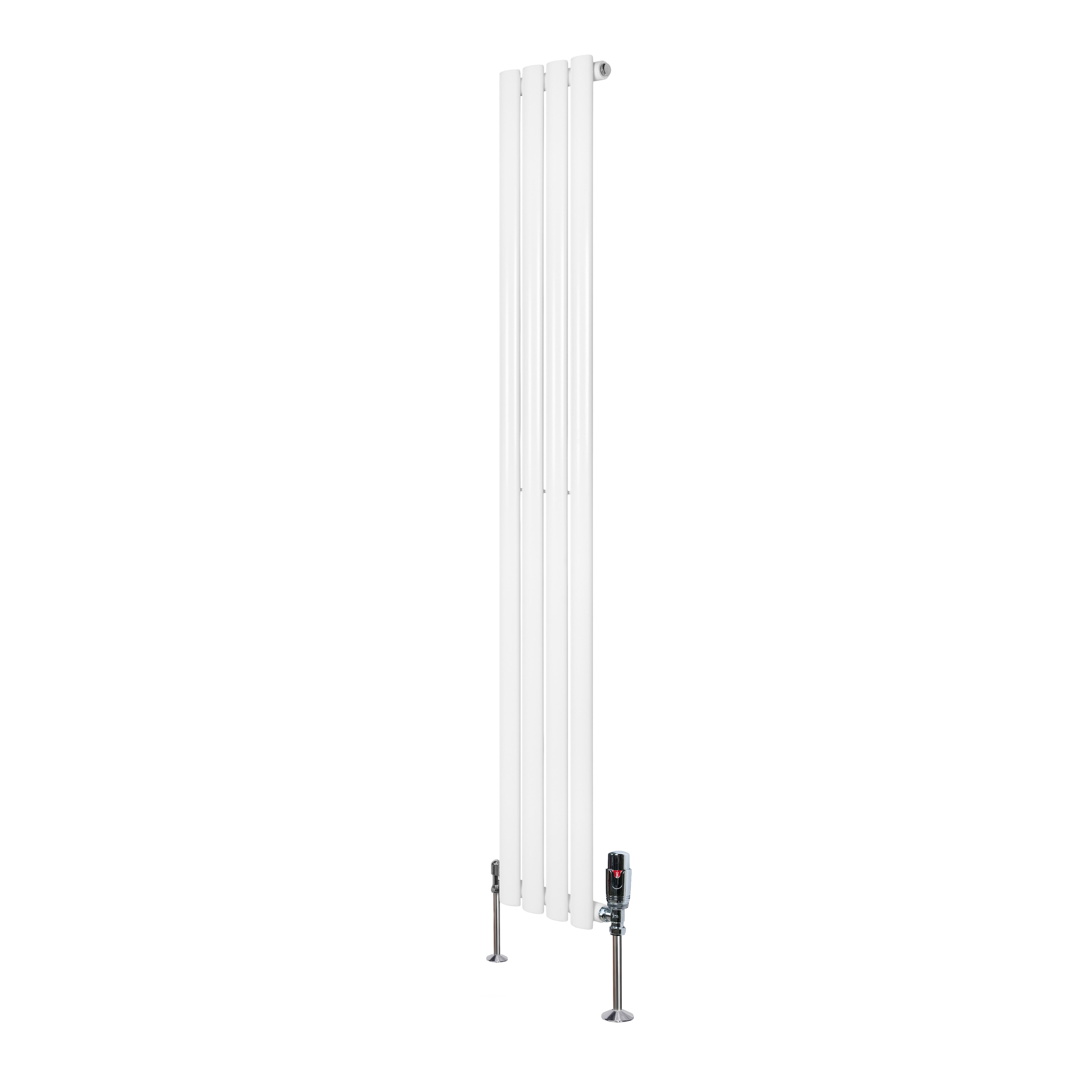 Q-Rax Radiatore Ovale Singola Colonna 1600x240 Bianco Valvole