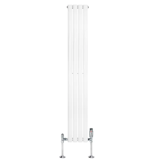 Q-Rax Radiatore Ovale Singola Colonna 1600x240 Bianco Valvole
