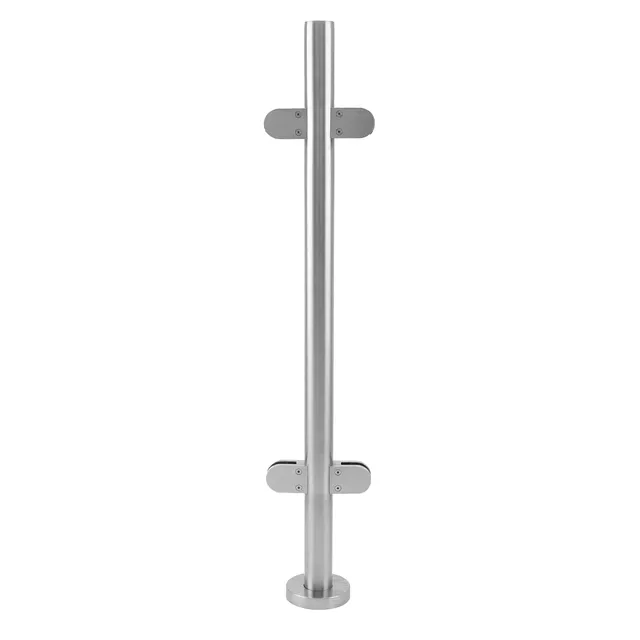 Q-Rax Palo Centrale Balaustra inox 110cm vetro morsetti D