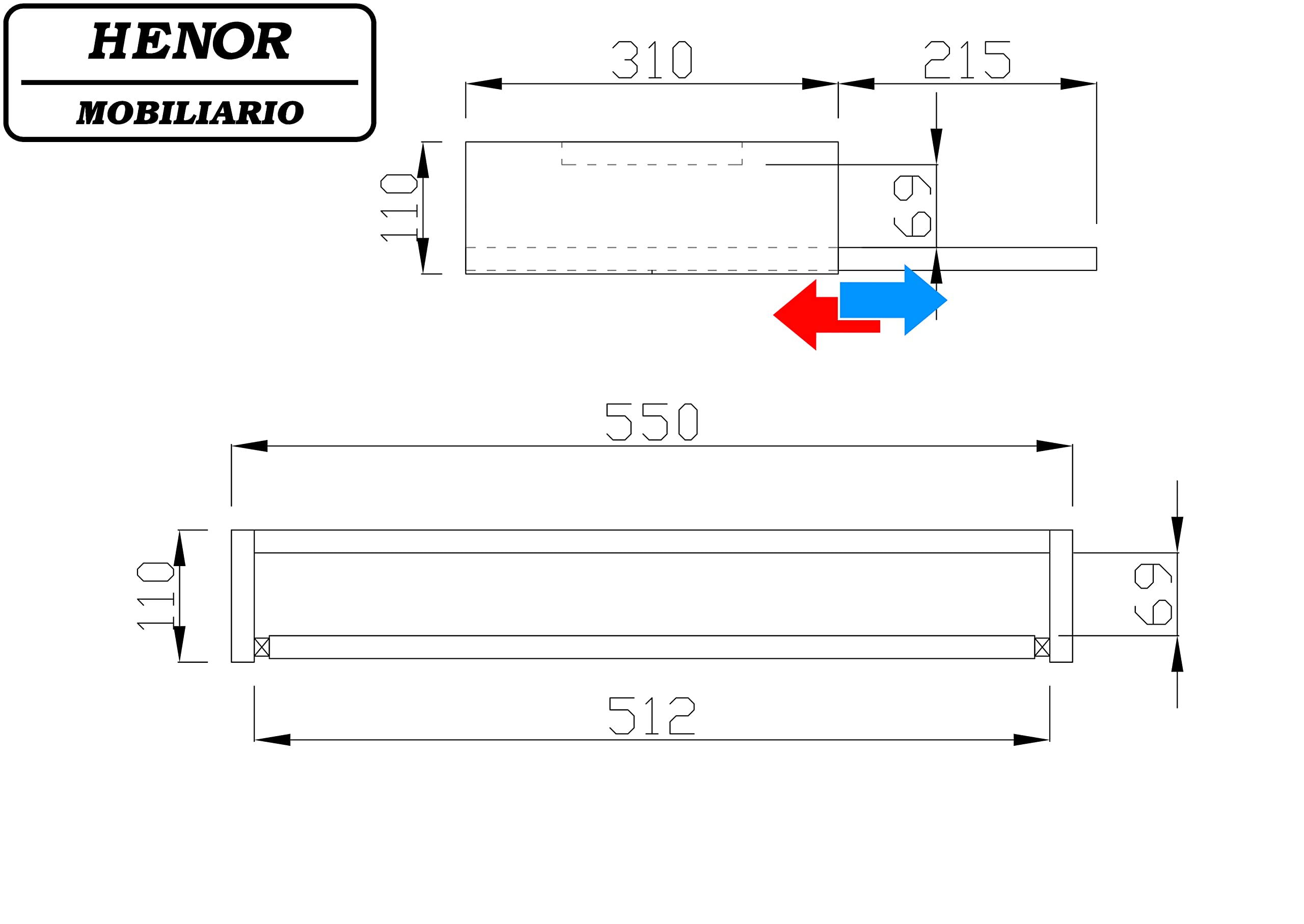 Henor Porta Tastiera Estraibile Sottotavolo 55x31 Bianco Legno