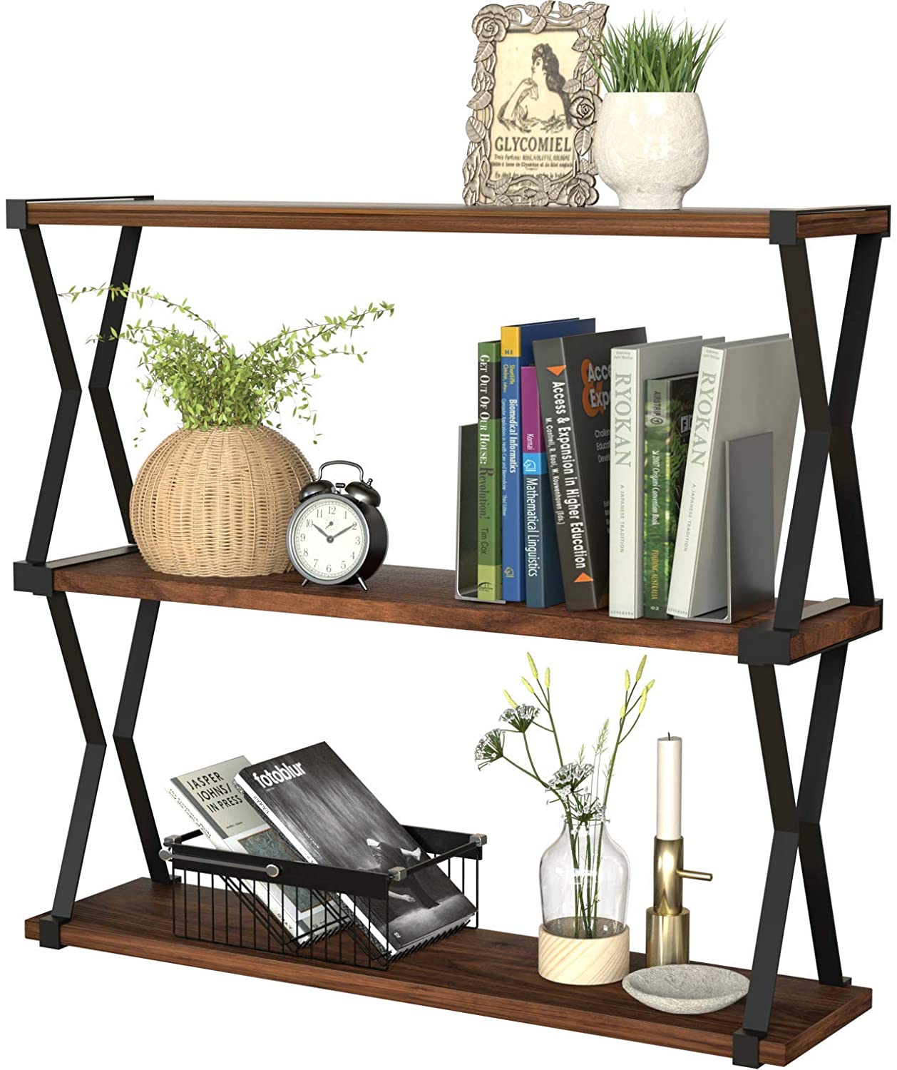 Jackcube Design Living Room Mensole Parete Legno 3 Ripiani