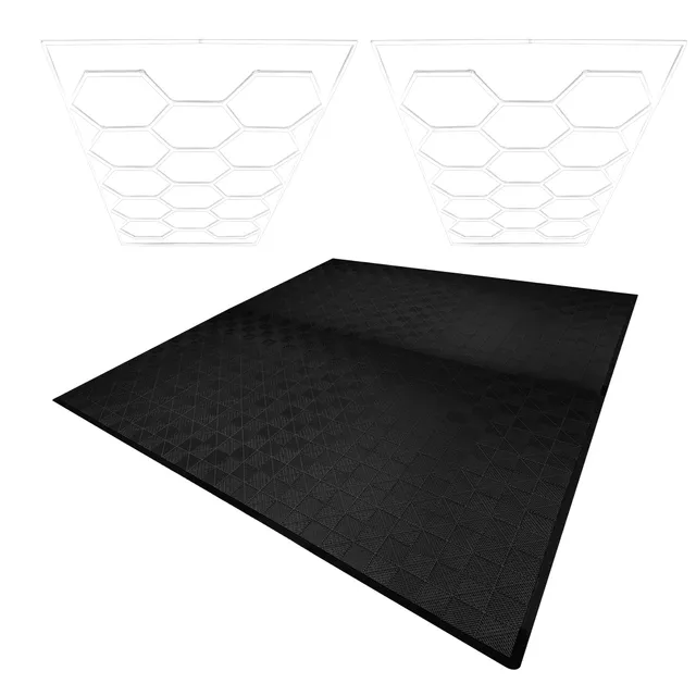 Q-Rax Piastrelle Garage Nere 225pz 36mq con Luci LED Esagonali