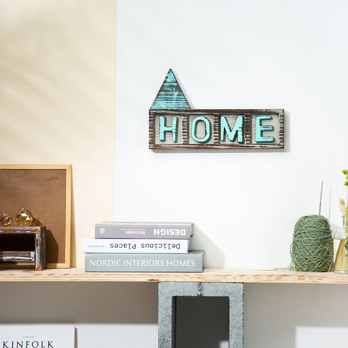 Jackcube Design Wall Décor Scritta Home Legno Teal 12,5"