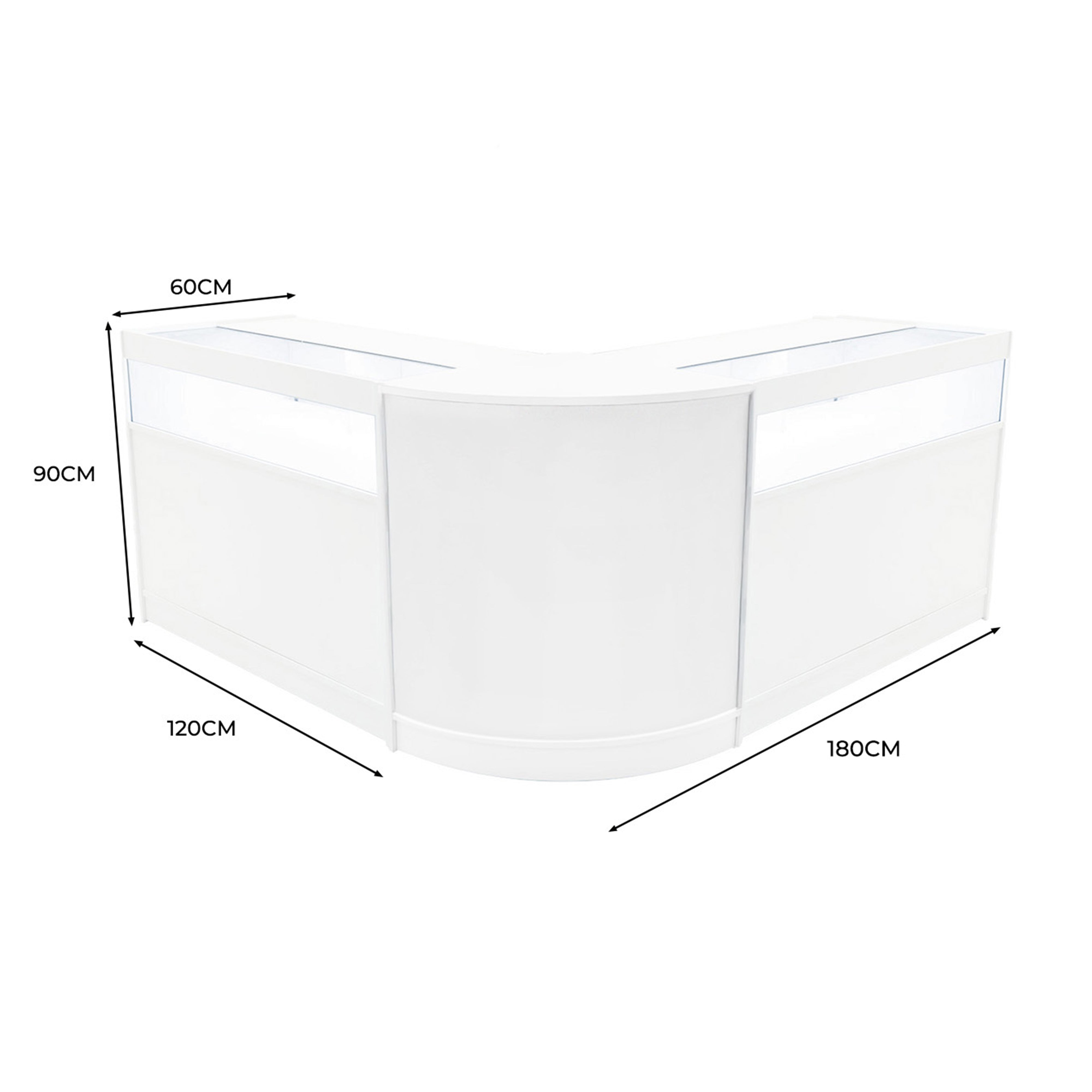 Q-Rax Iris Set Banconi LED B1200 x2 Angolo CM60 Bianco Vetro