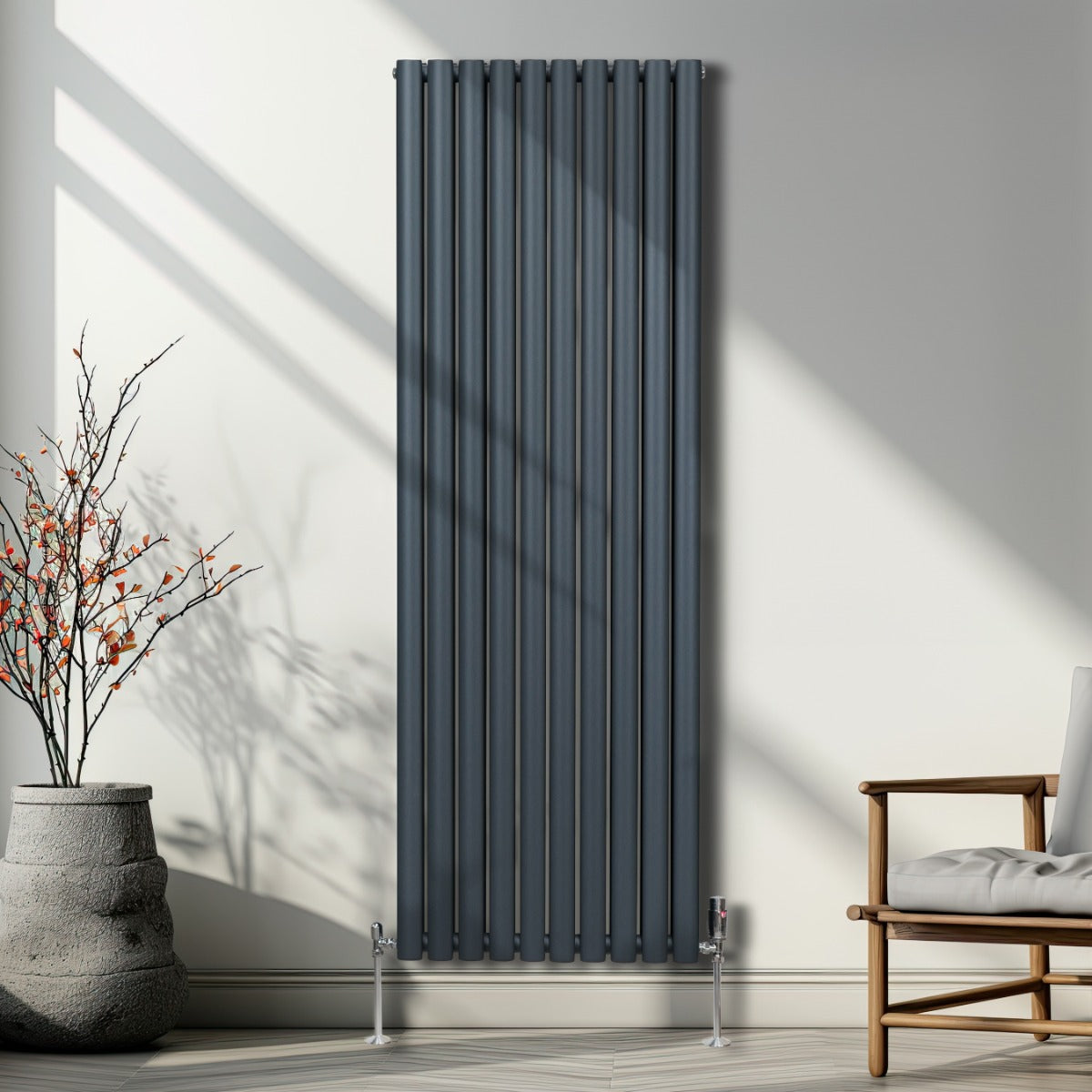 Q-Rax Radiatori Tradizionali 1800x600 radiatore antracite valvole