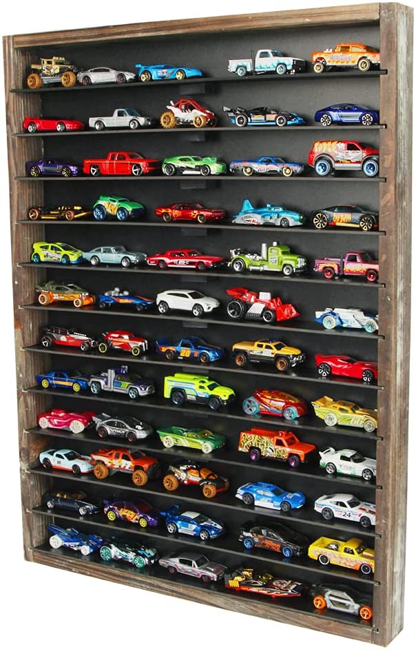 Jackcube Design Display Vetrina Hot Wheels 1/64 Legno Rustico 12 Piani