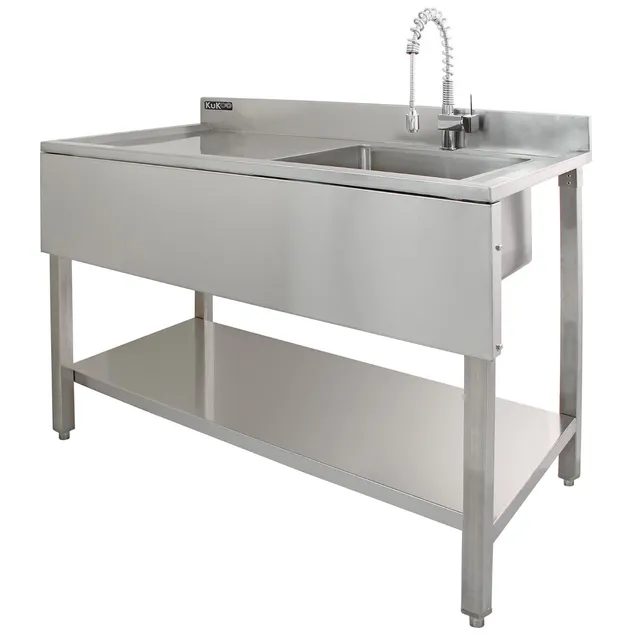 Q-Rax Lavello Inox Ristorazione 120 cm Sgocciolatoio a Sinistra
