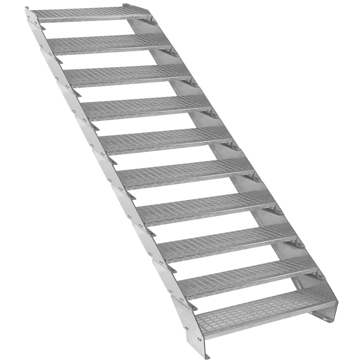 Q-Rax Commercio Scala Zincata Regolabile 10 Elementi 900 mm