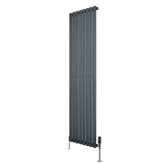 Q-Rax Radiatore Colonna 1800x480 Termosifone Antracite Valvole