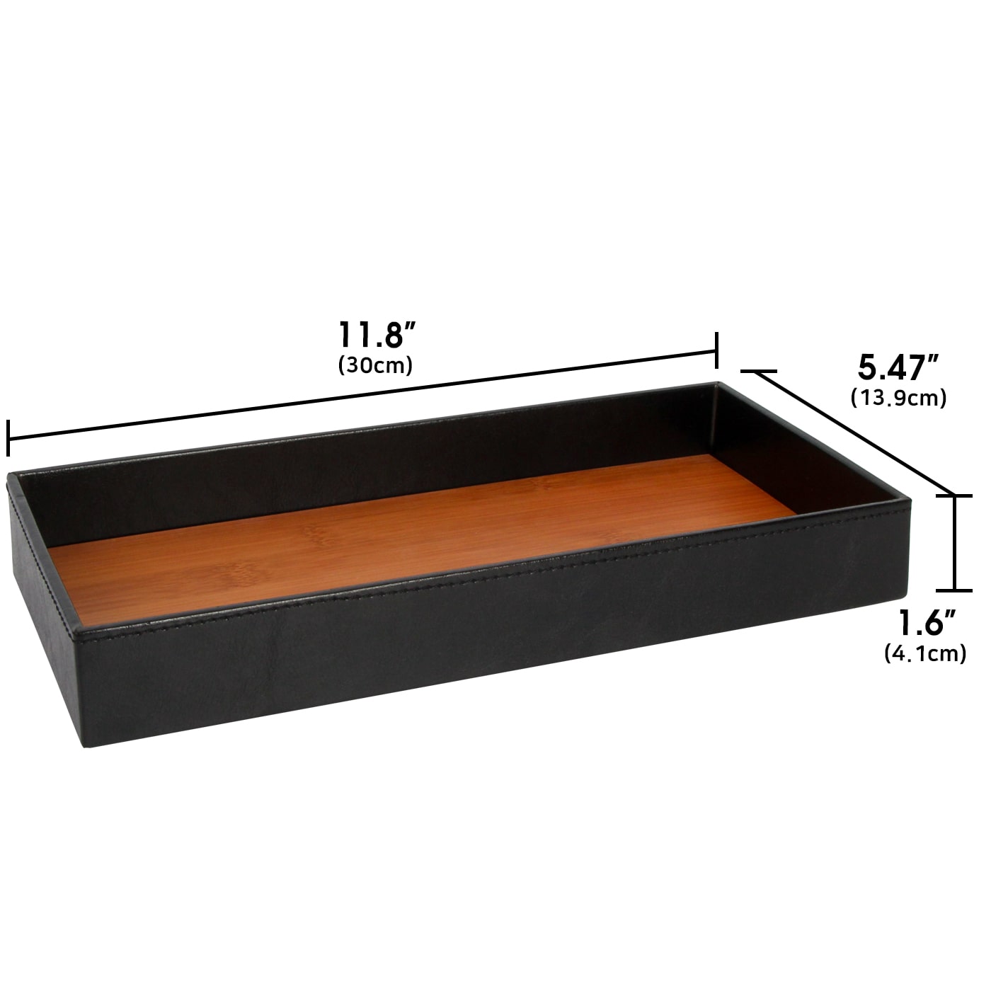 Jackcube Design Dressroom vassoio svuotatasche pelle nero bamboo