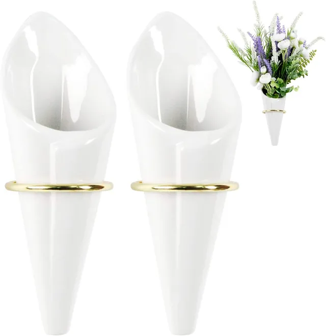 Jackcube Design Plant vaso da parete ceramica bianca set 2 pezzi
