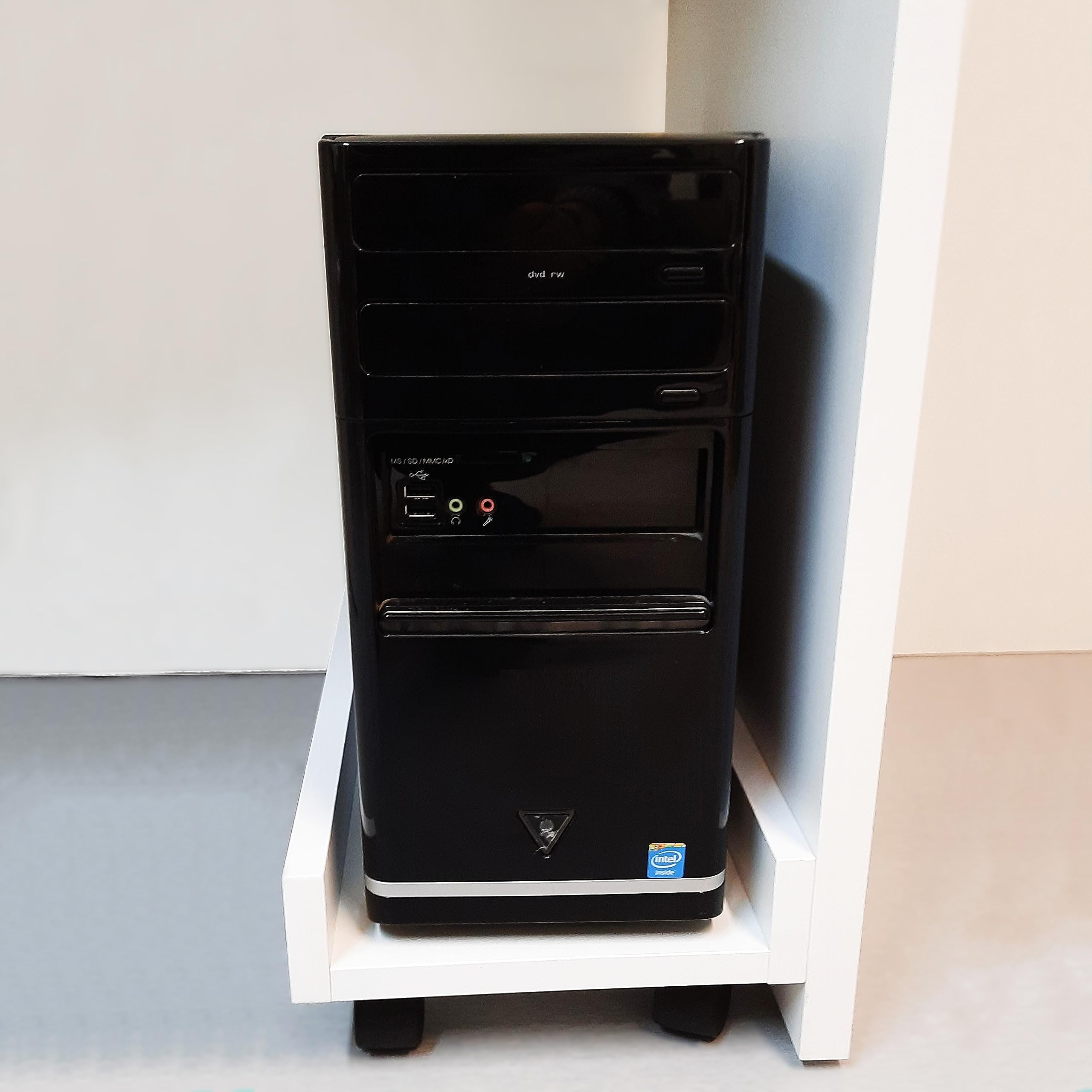 Henor Supporto CPU 25x45x12,5 Ruote Bianco Torre PC