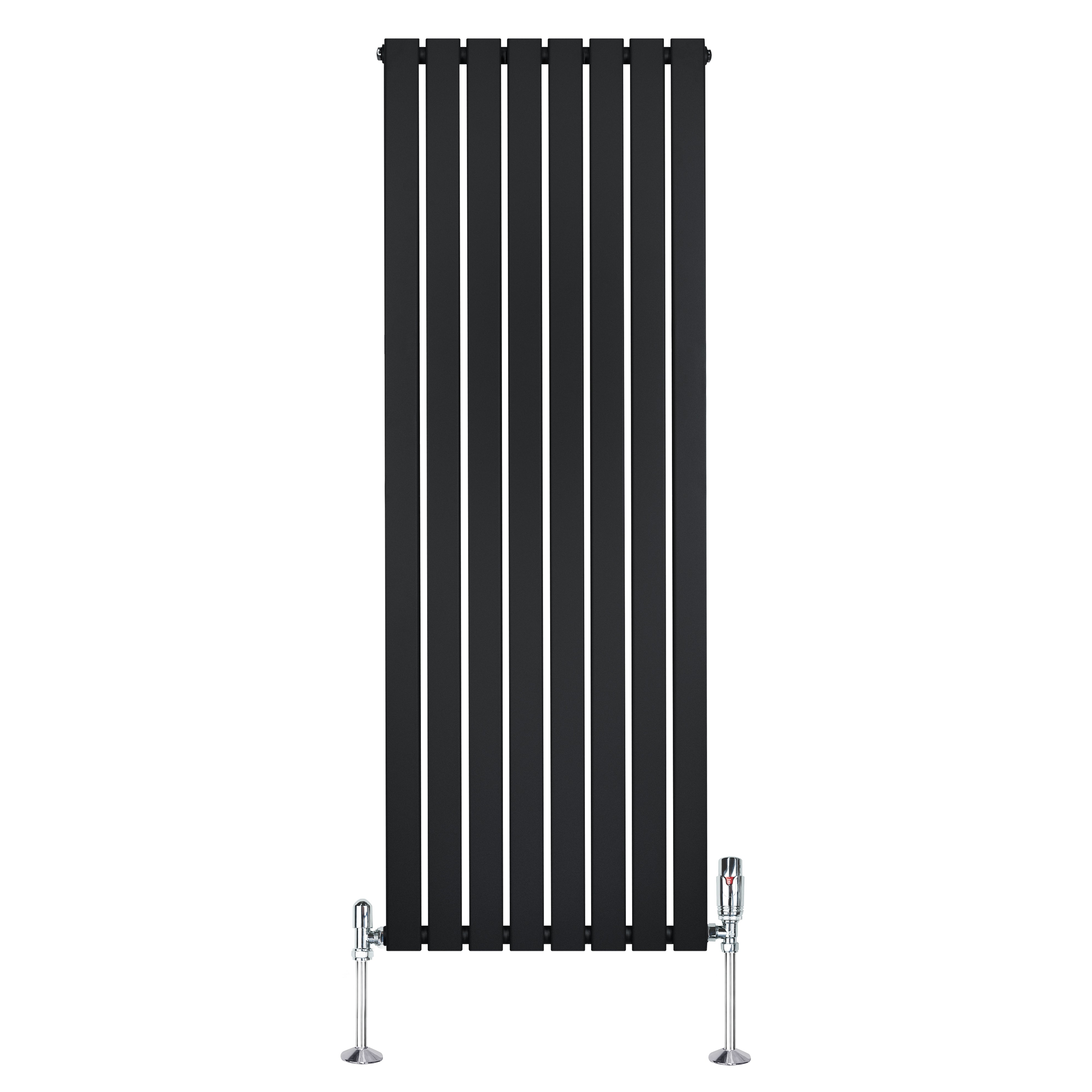 Q-Rax Radiatori a Pannelli Piatti 1600x560 mm Nero con Valvole