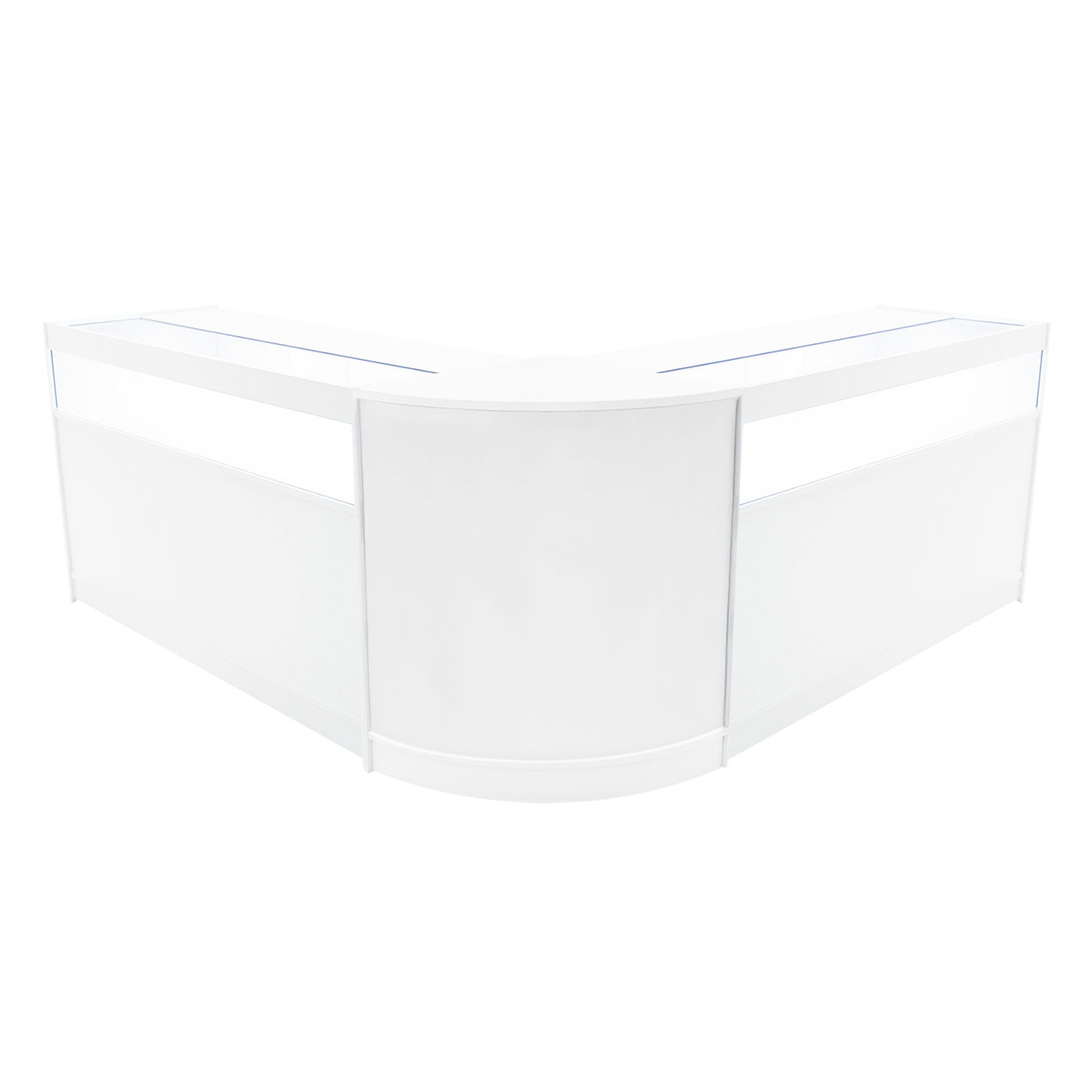 Q-Rax Iris Set Banconi B1500 x2 Angolo CM60 Vetrina LED Bianca