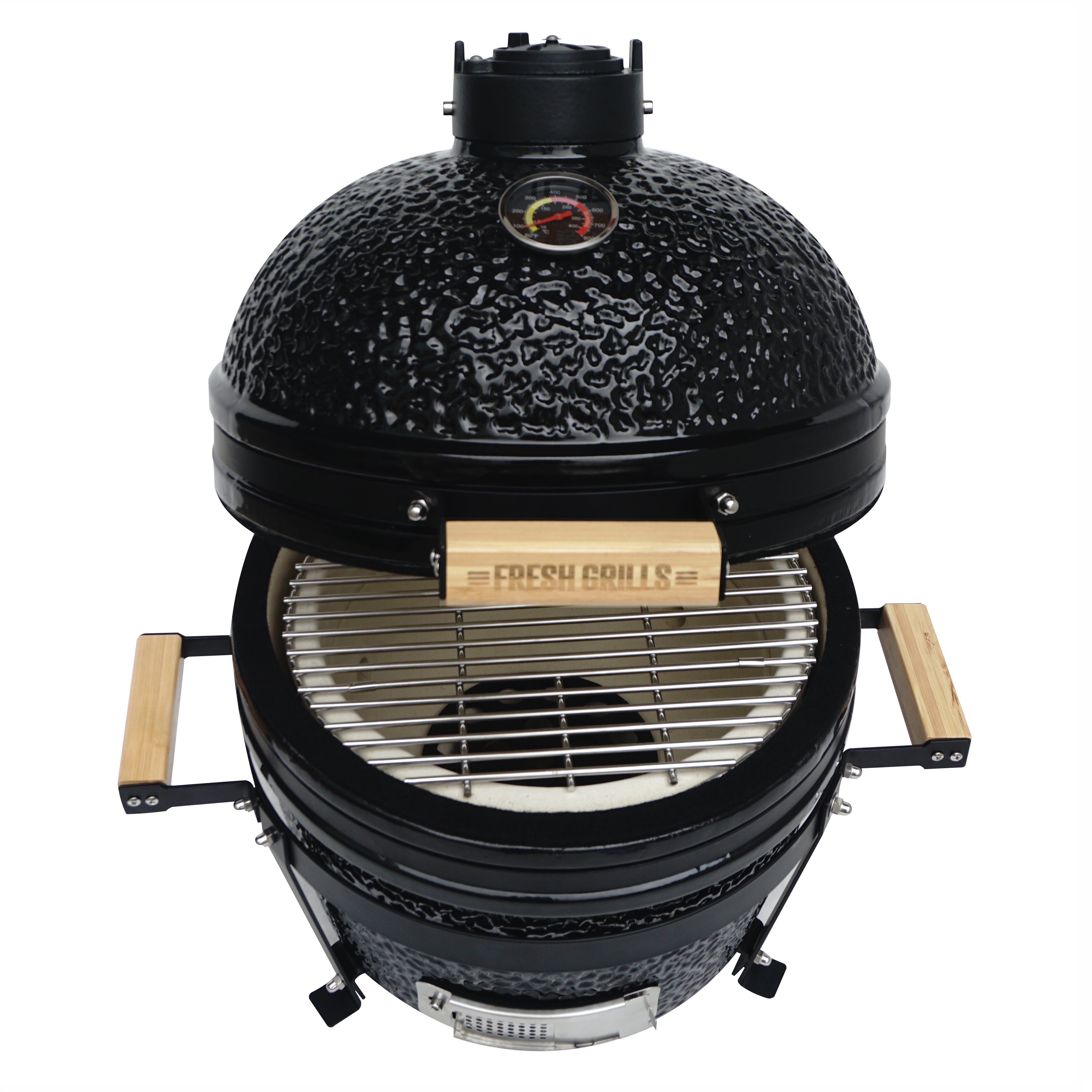 Q-Rax Kamado 16" Barbecue in Ceramica 40,6 cm Nero