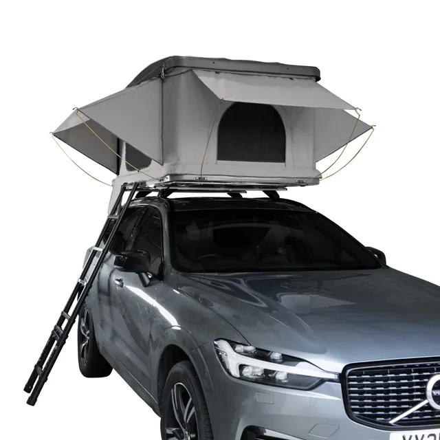 Q-Rax Mobili da Esterno Tenda da Tetto Auto Grigio Guscio Rigido