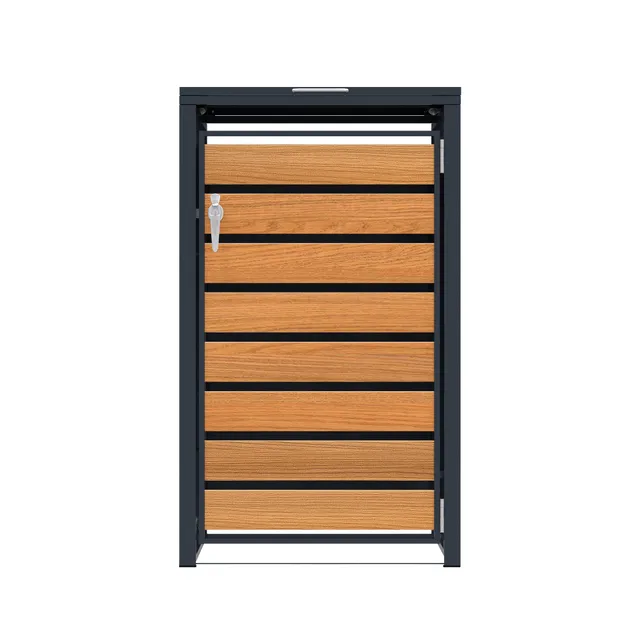Q-Rax Copertura Singola Bidone 240L Antracite Legno