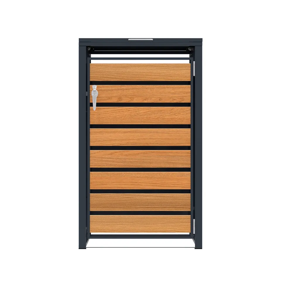 Q-Rax Copertura Singola Bidone 240L Antracite Legno