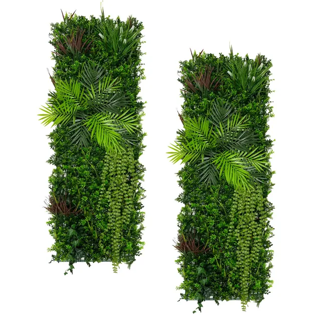Q-Rax Piastrelle Parete Verde Artificiale 50x150 cm 2 Pezzi