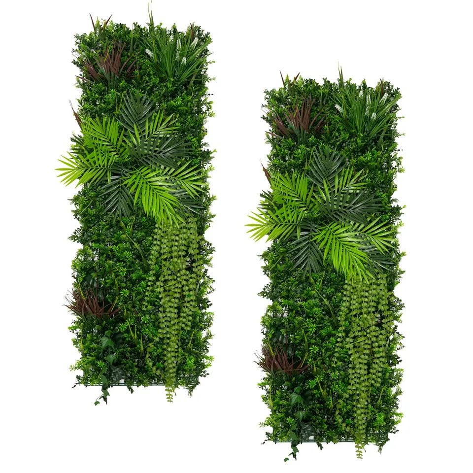 Q-Rax Piastrelle Parete Verde Artificiale 50x150 cm 2 Pezzi