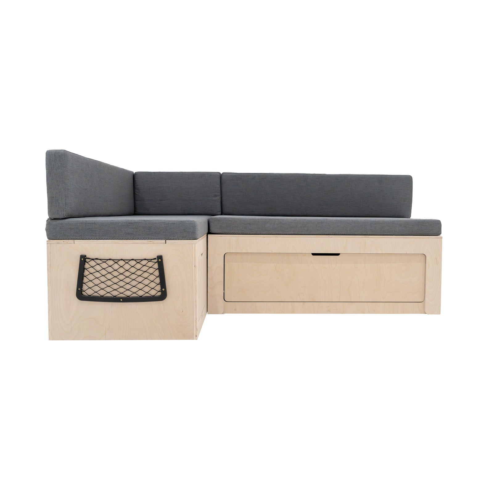 Q-Rax Letto Camper a L divano letto 120 cm grigio compensato betulla