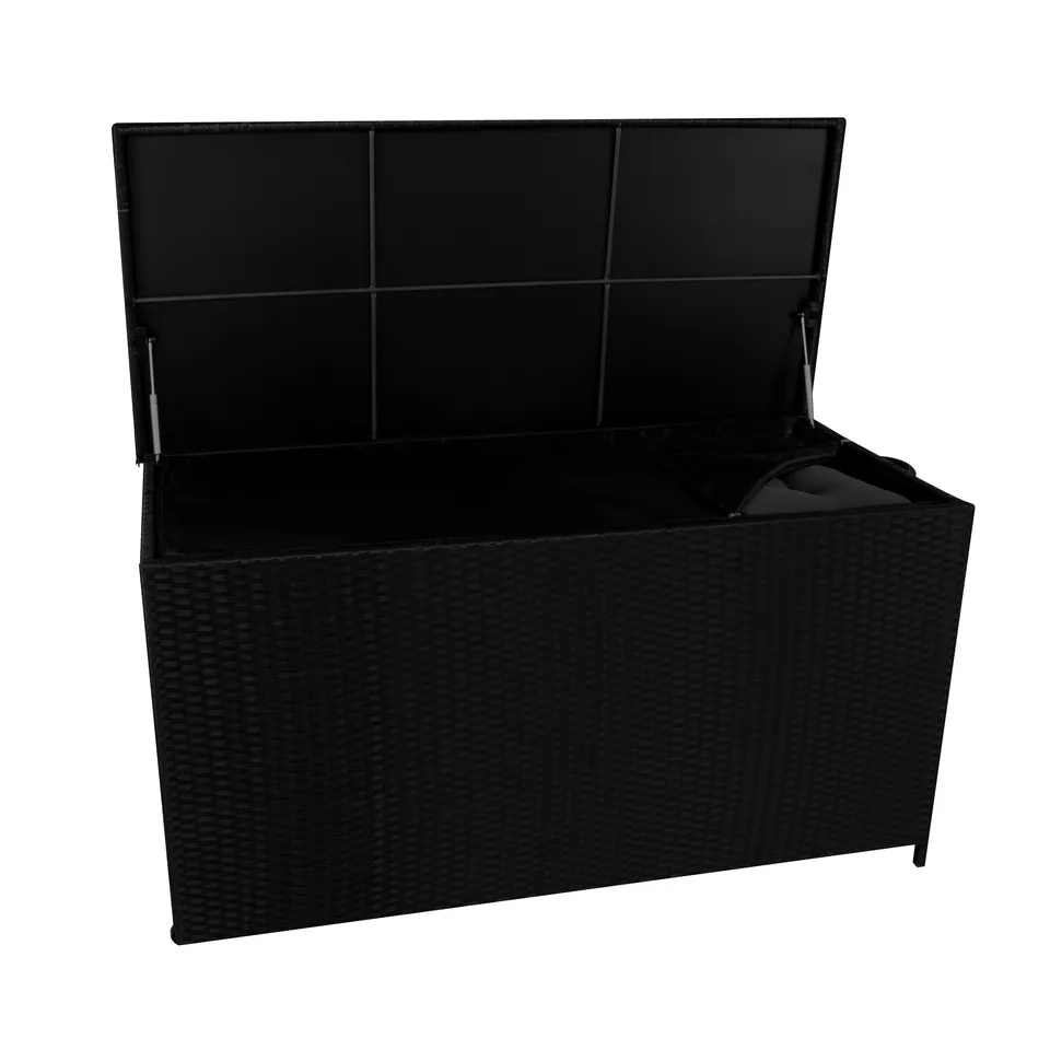Q-Rax Mobili da Esterno Box Rattan 700L Baule Nero per Cuscini