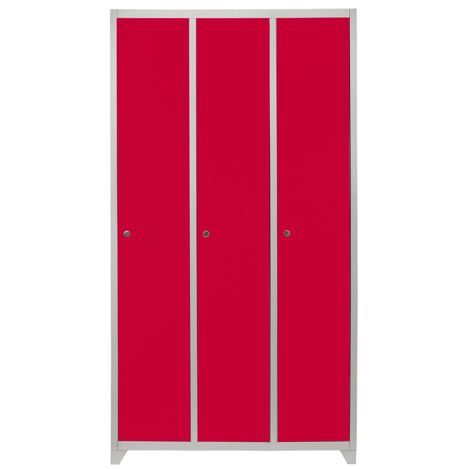 Q-Rax Armadietto 3 Porte 180x90x50 cm Acciaio Rosso Grigio