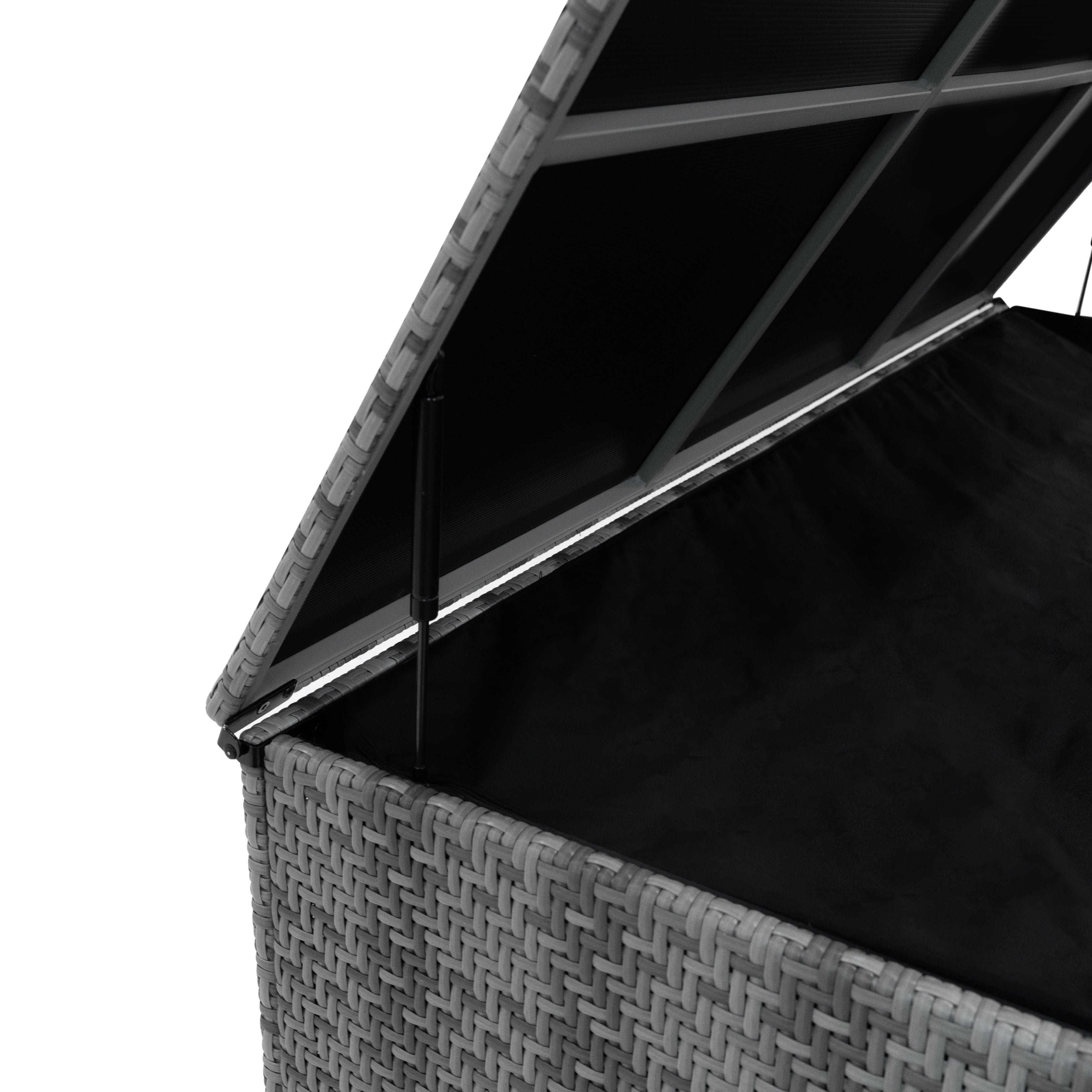 Q-Rax Baule Rattan Grigio 996L da Esterno Impermeabile