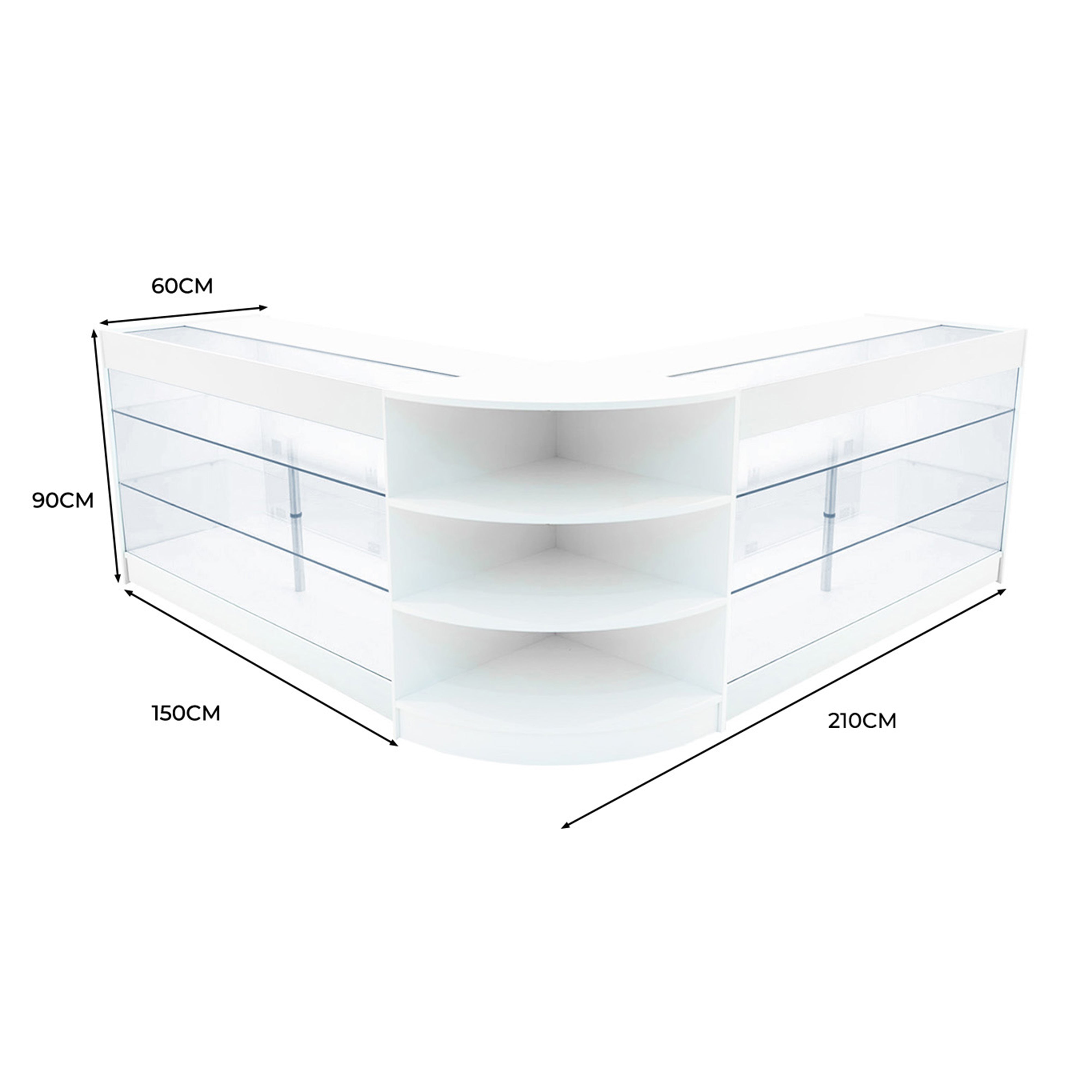 Q-Rax Apollo 2x K1500+LM60 Bancone Negozio LED Bianco