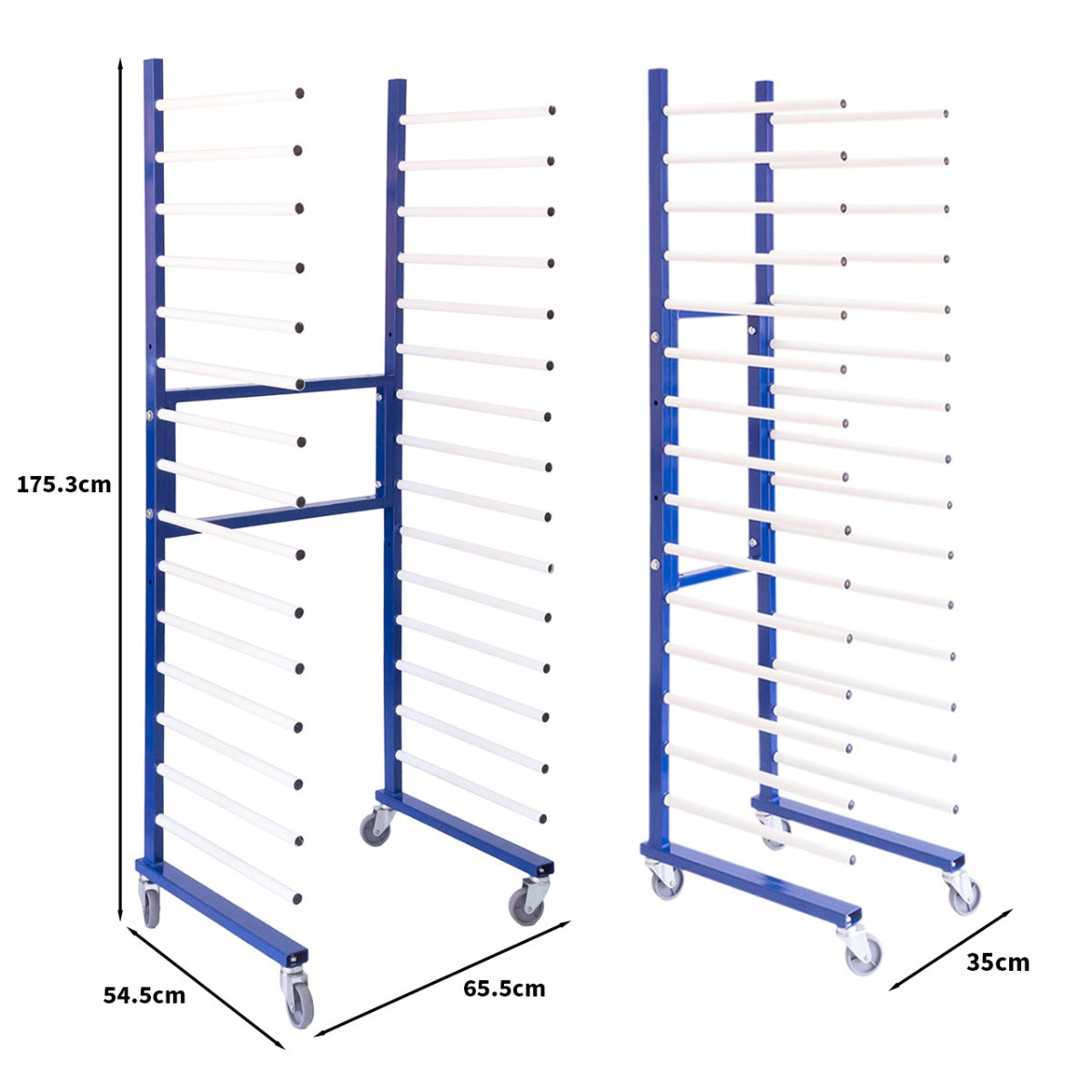 Q-Rax Rastrelliera Essiccazione Vernice Blu 15 Livelli 300kg