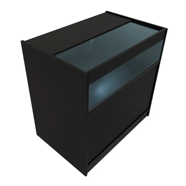 Q-Rax B900 Bancone Negozio LED Nero con Vetro e Serratura