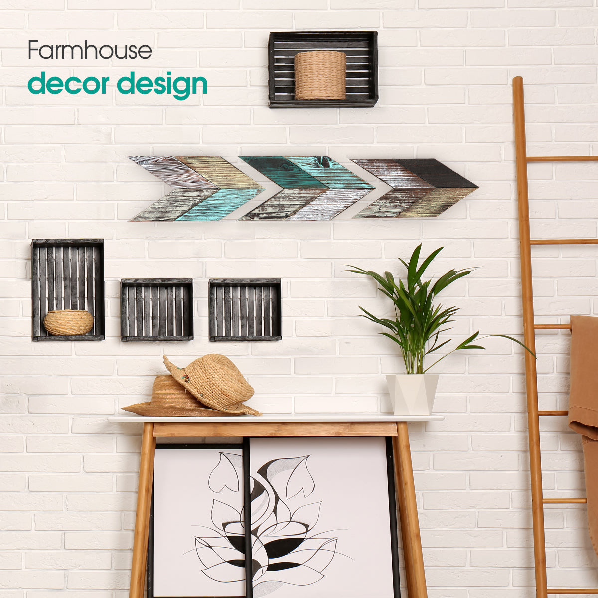 Jackcube Design Wall Décor Set 3 Frecce Legno Parete