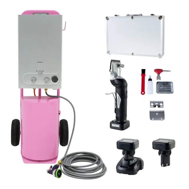 Q-Rax Set Tosatrice 180W e Doccia Cavalli 18L Rosa