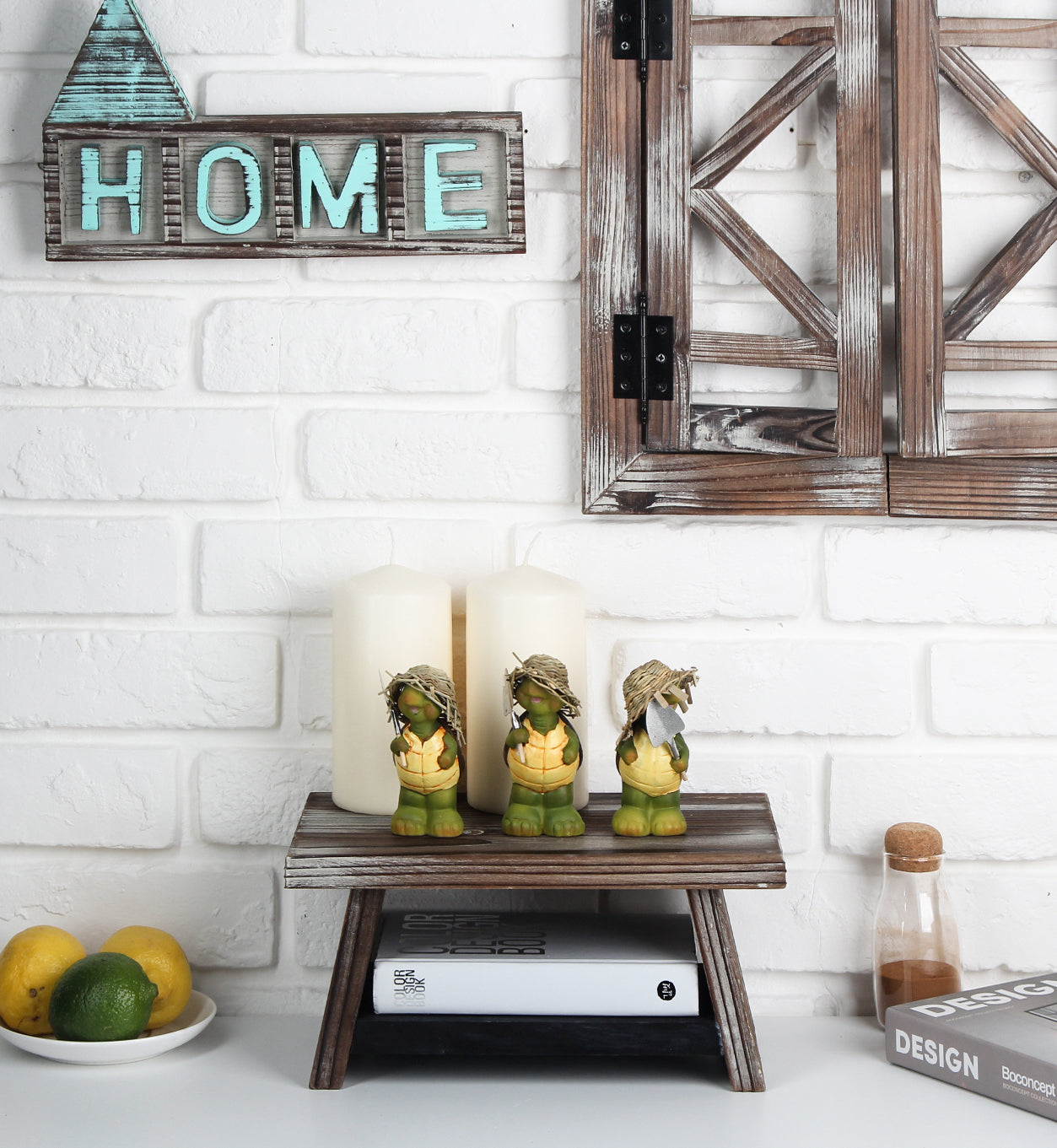 Jackcube Design Display alzata legno 2 piani rustica