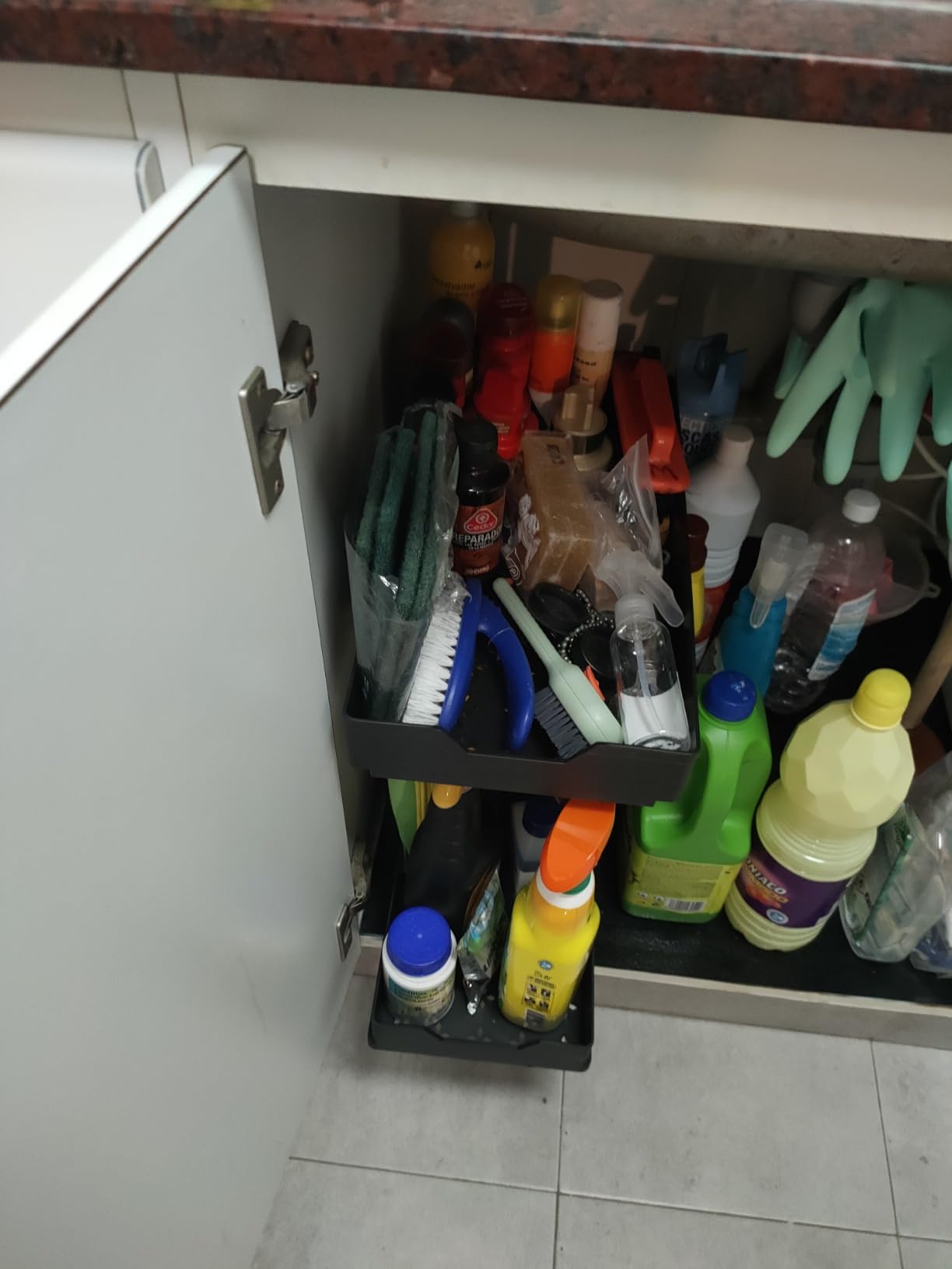 Meltrck Organizer Sottolavello 2 Pezzi Nero 2 Livelli con Ganci