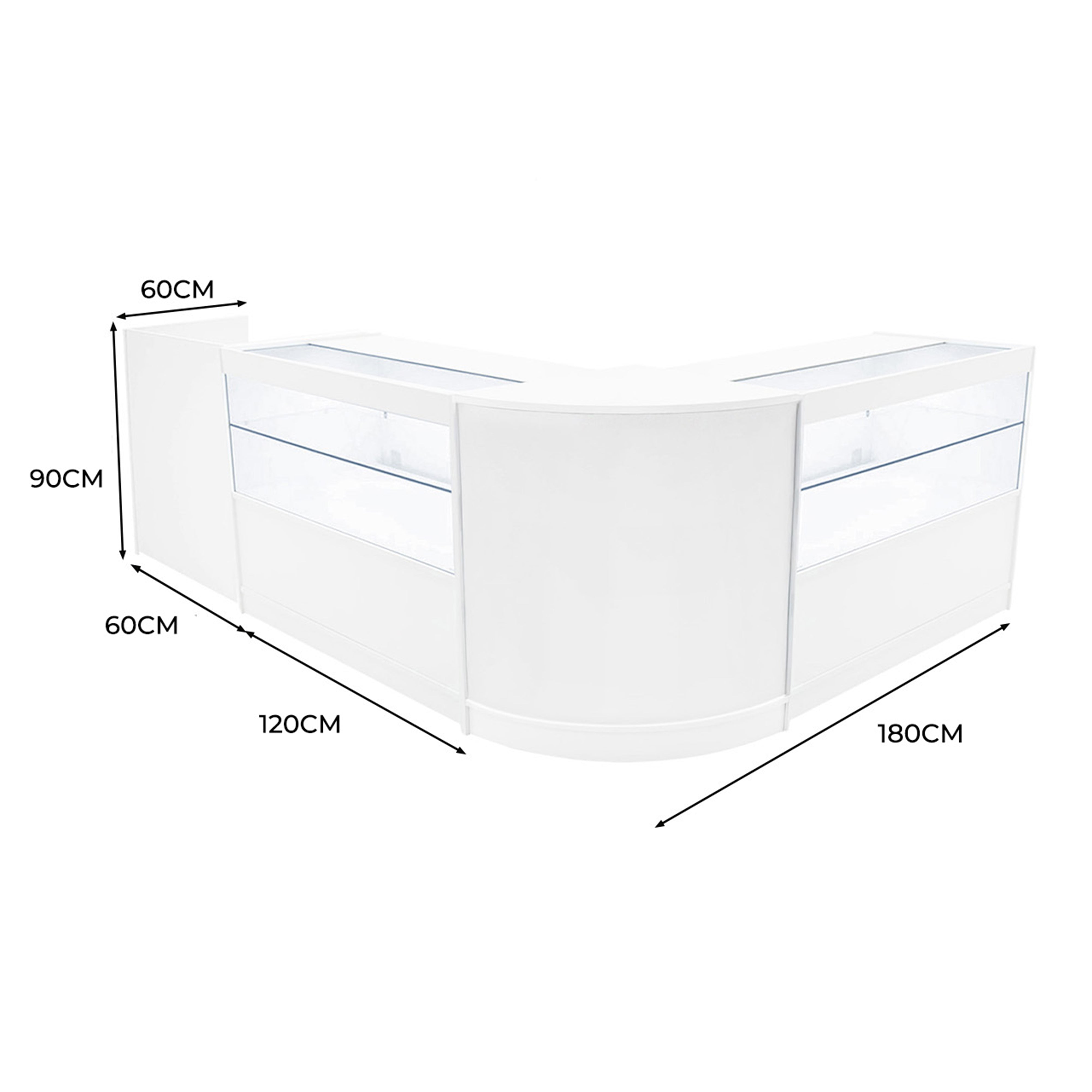 Q-Rax Banconi Negozio Set Phoenix LED Bianco CM60 TB60 C1200