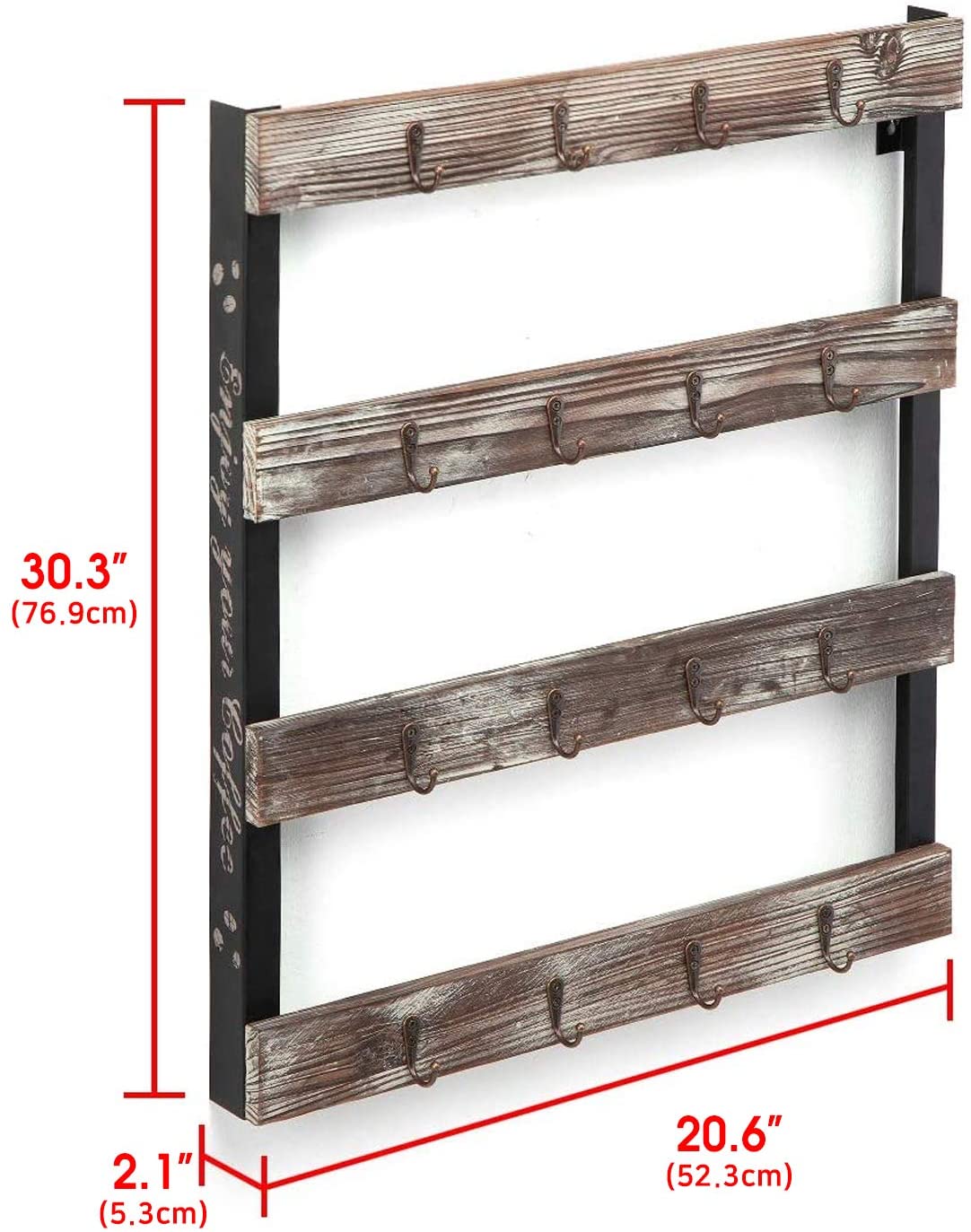 Jackcube Design Kitchen Portatazze da Parete 16 Ganci Legno