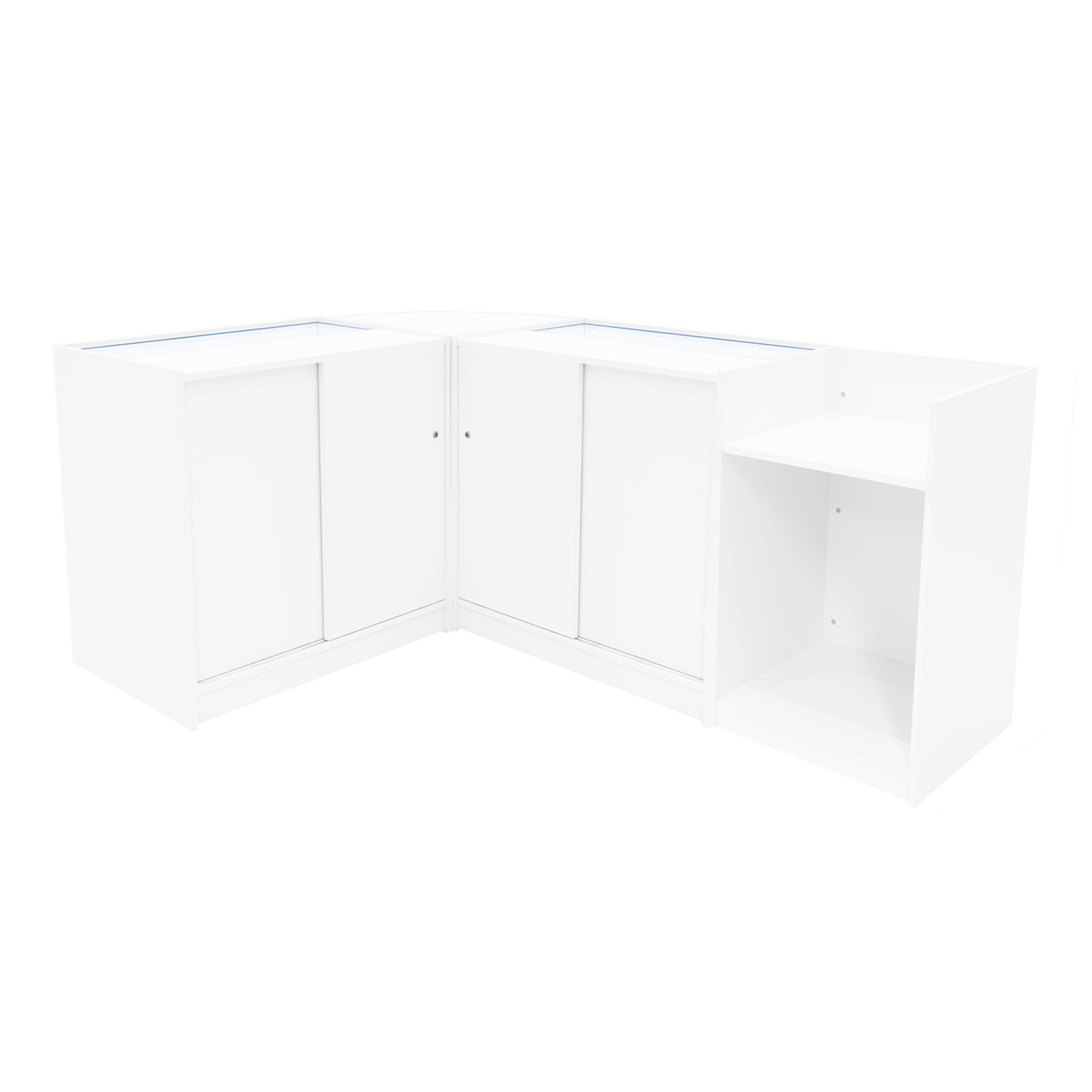 Q-Rax Luna LED CM60 TB60 2xB900 bancone negozio bianco