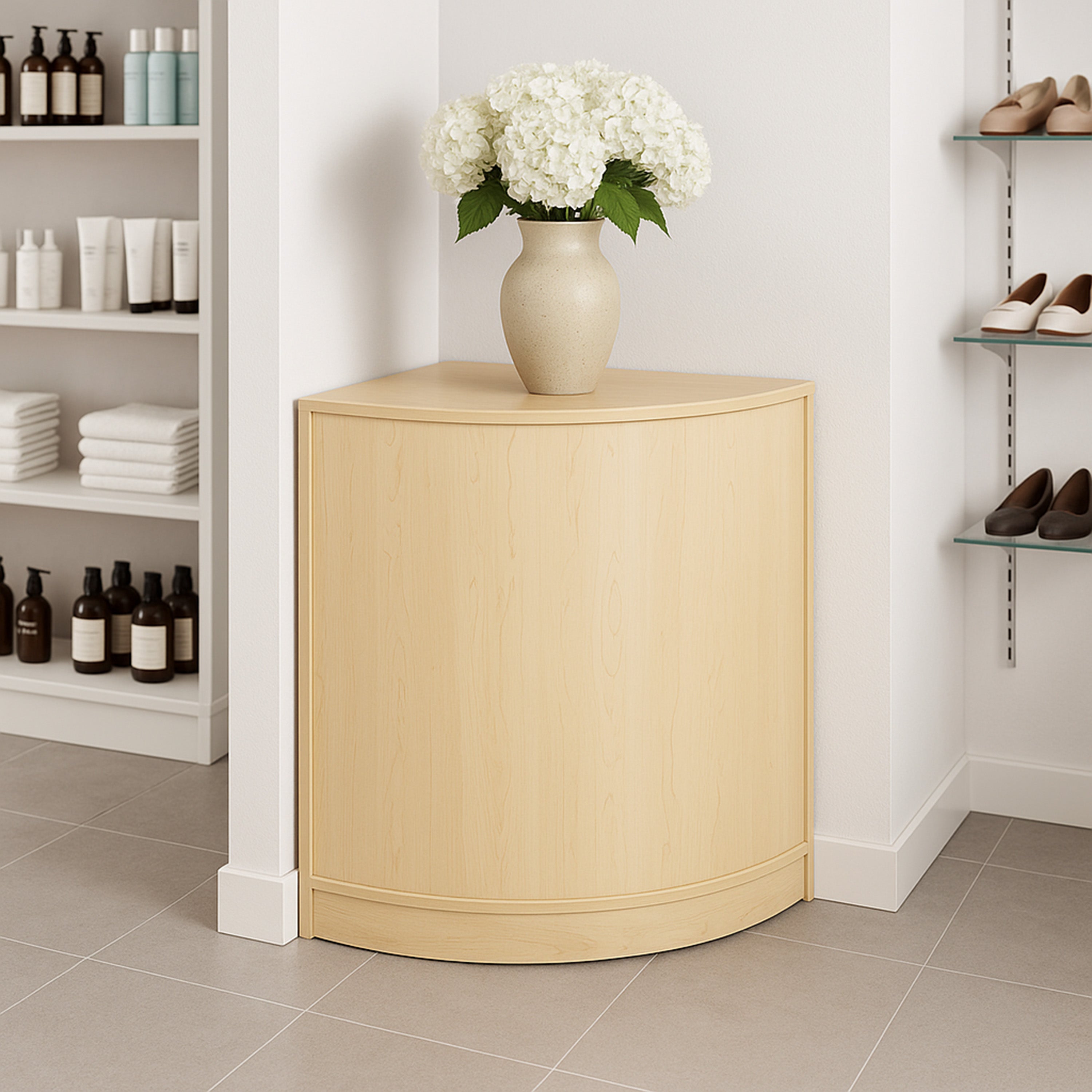 Q-Rax CM60 Bancone Angolare Negozio Acero 60x60 cm