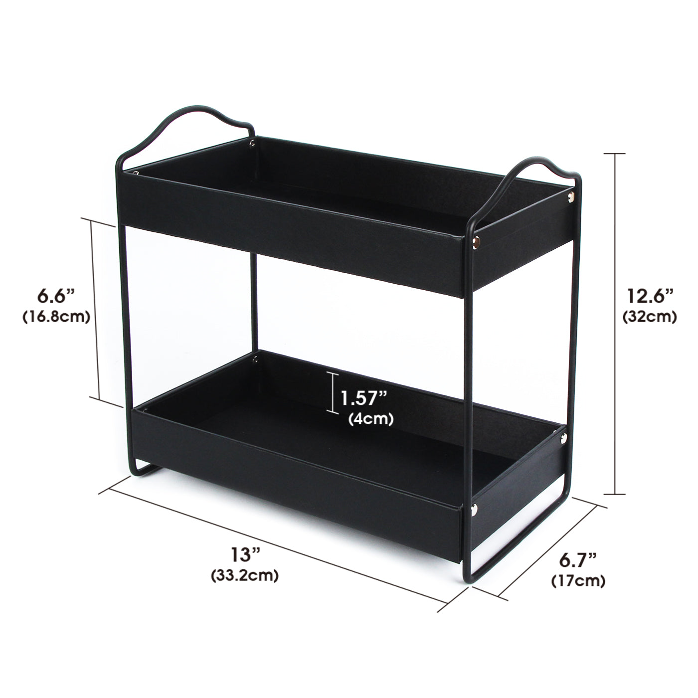 Jackcube Design Bathroom scaffale 2 ripiani nero pelle