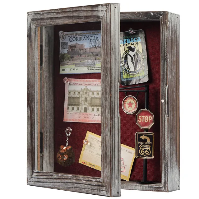 Jackcube Design Display Shadow Box Teca Lino 9x11 Pollici