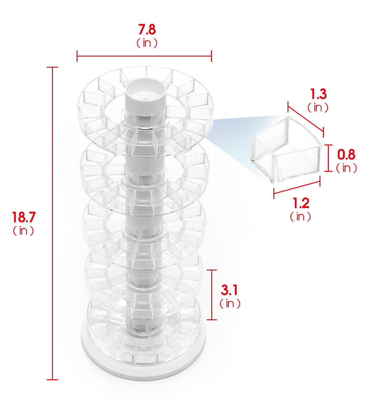 Jackcube Design espositore girevole oli 5 ripiani 75 flaconi