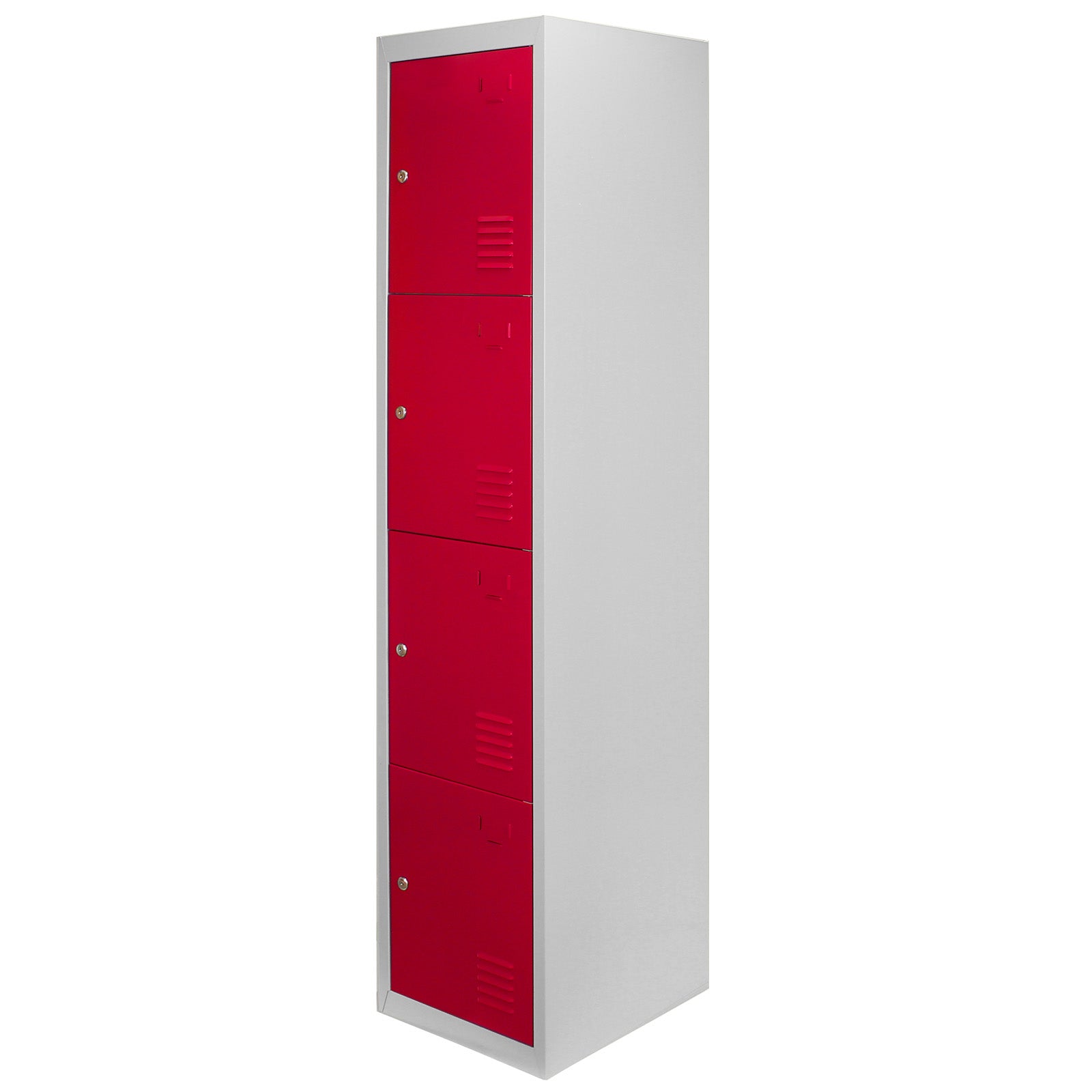 Q-Rax Strumenti da Banco 3 Armadietti Metallo 4 Ante Rossi 180cm