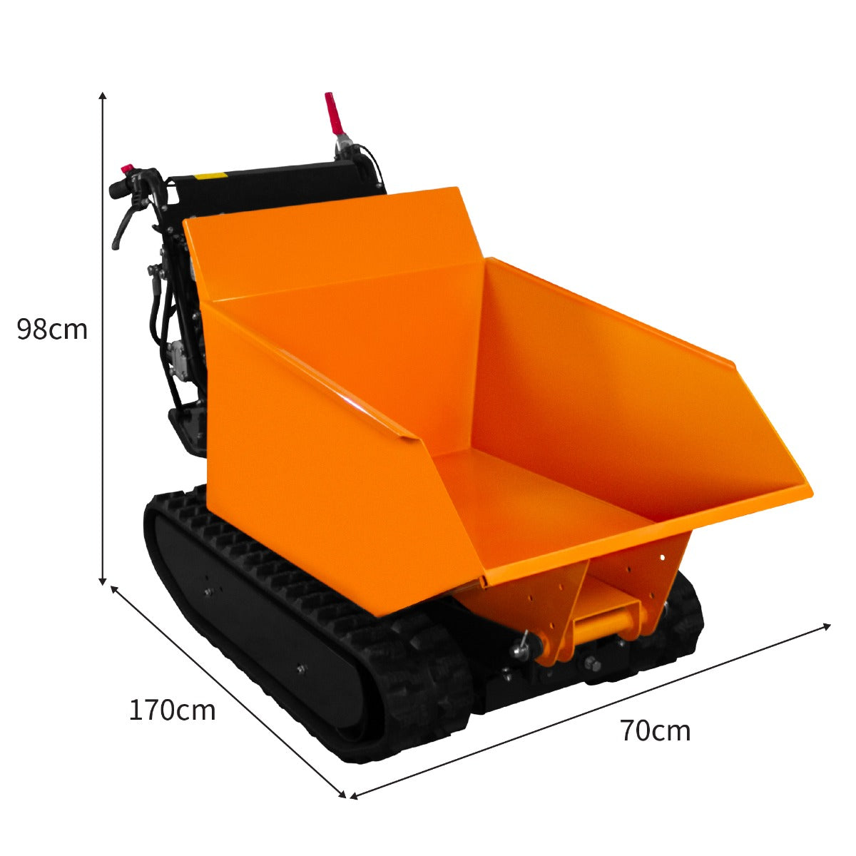 Q-Rax Dumper Cingolato Benzina Cassone Ribaltabile 500kg