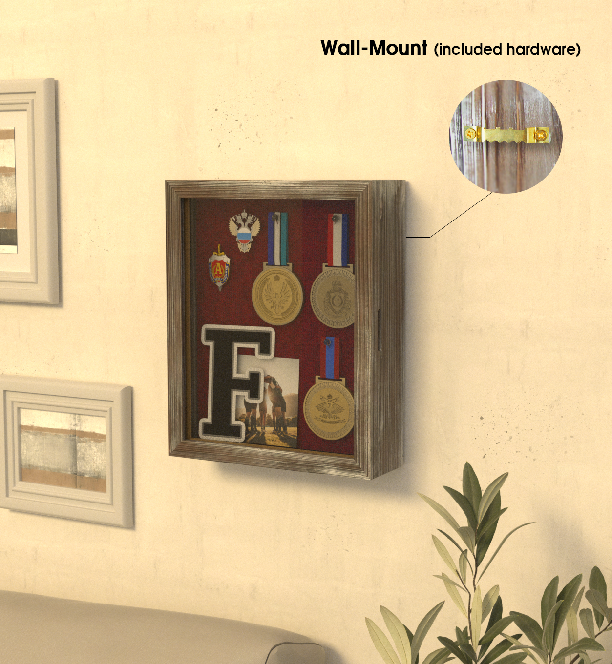 Jackcube Design Display Shadow Box Teca Lino 9x11 Pollici