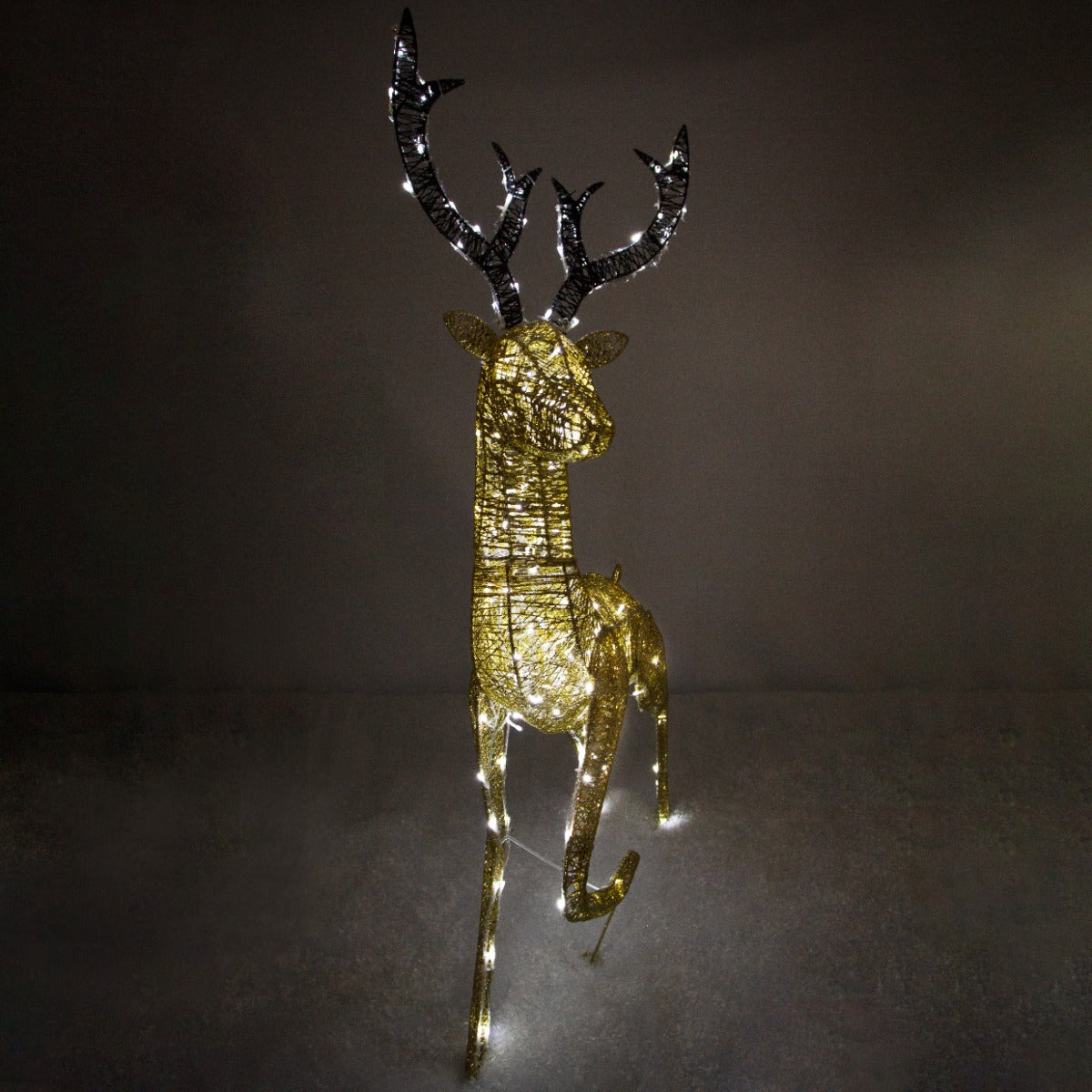 Q-Rax Renna Natale Luminosa Maschio Oro 120 cm 200 LED