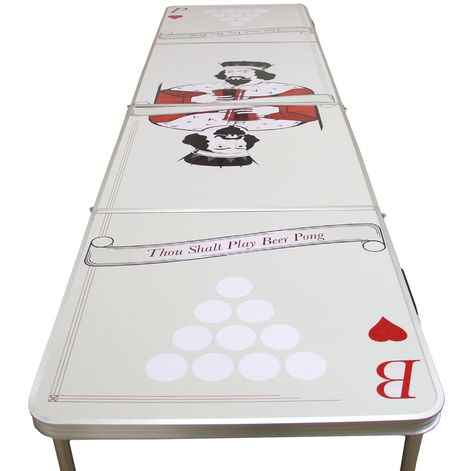 Q-Rax Tavolo beer pong pieghevole 240 cm altezza regolabile
