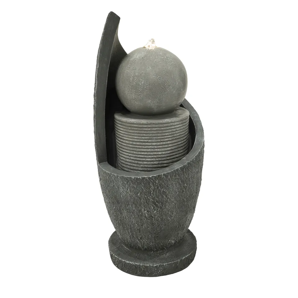 Q-Rax Zen Cascade Fontana Acqua Elettrica LED Sfera Giardino